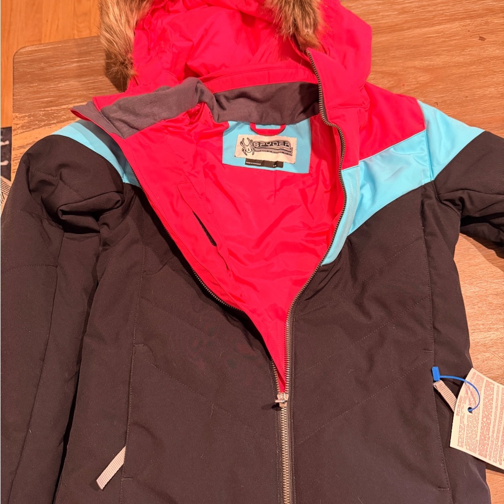 Spyder Red (looks hot pink in person) and Blue Ski Jacket - Worn Once